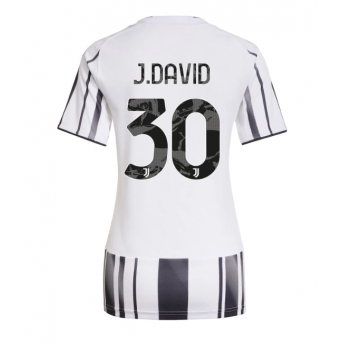 Juventus Jonathan David #30 Maglia Gara Casa Repliche 2025-26 Donna Maniche Corte